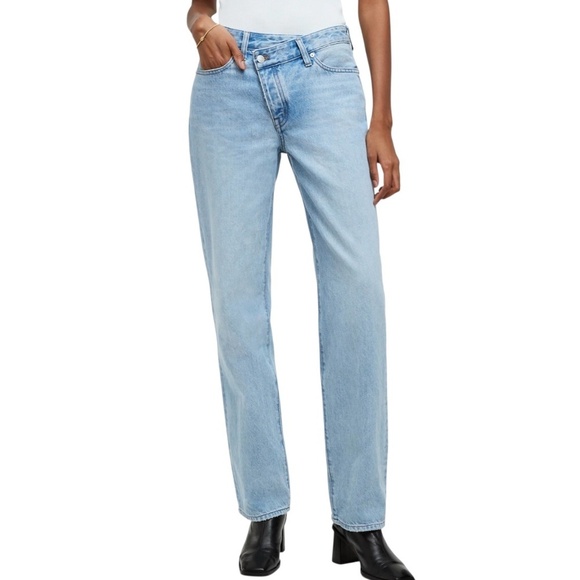 MADEWELL The Low-Slung Straight Jeans in Sevilla Light Wash Blue Loose Leg - Picture 1 of 13